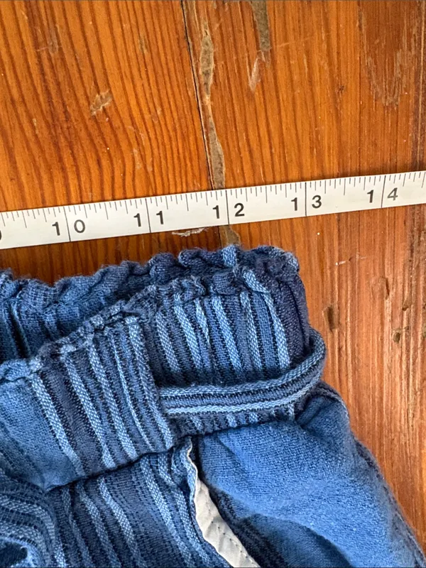 Indigo Rein Blue Striped Wide-Leg Tie Waist Pants Size Small - Image 3