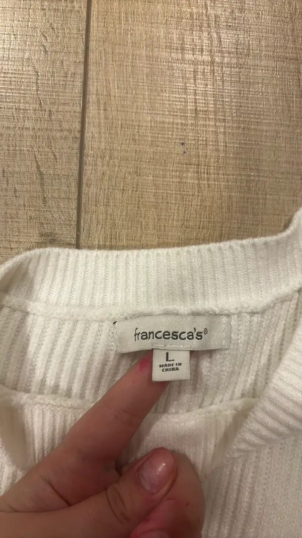 Francesca's White Knitted Sweater  - Image 5
