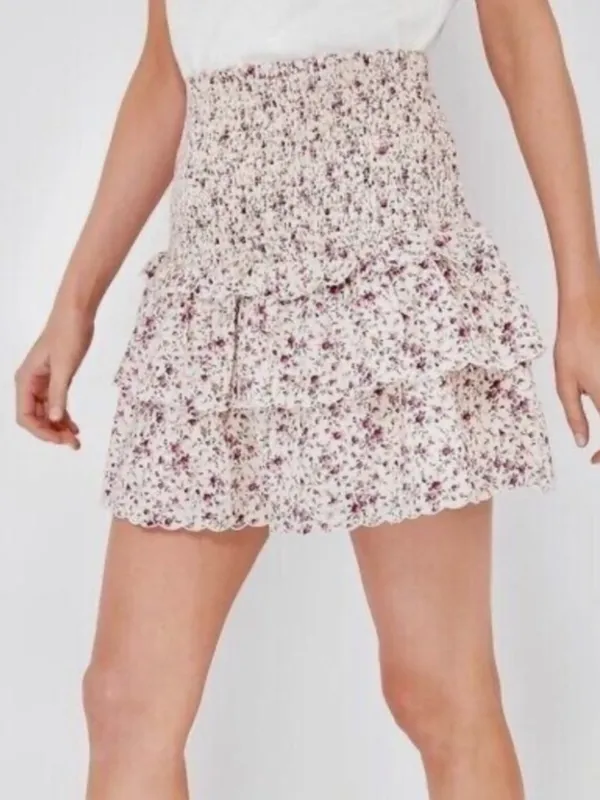 Tuckernuck‎ Hyacinth House Steff Mini Skirt Smocked Size Large Floral NWTs - Image 2
