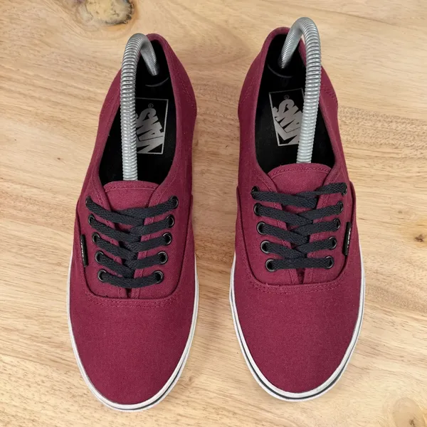 Van Authentic Canvas Low Top Lace Up Sneakers Burgundy Red 7.5 Women‎ 6 Men - Image 4