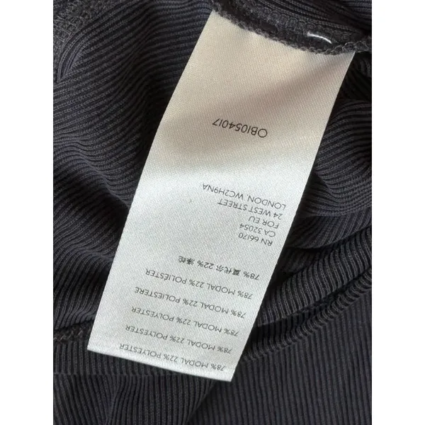 EUC Free People Tie The Knot Top Ribbed Puffed Long Sleeves Black Modal Size L - Image 11