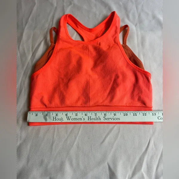 JoyLab Neon Orange High-Neck Racerback Sports Bralette - Image 2