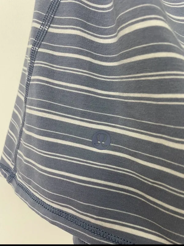 Lululemon All Tied Up Tank Top Blue & White‎ Stripe Size 2 - Image 6