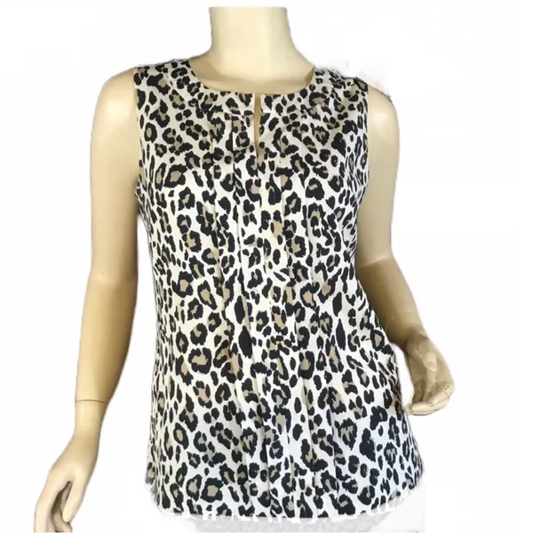 Banana Republic Beige And Black Animal Print Tunic (Xs) - Image 2