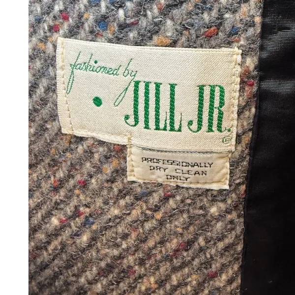 Jill Jr Vintage Tweed Overcoat Brown Multicolor ILGWU Union Made Long Coat Med - Image 4