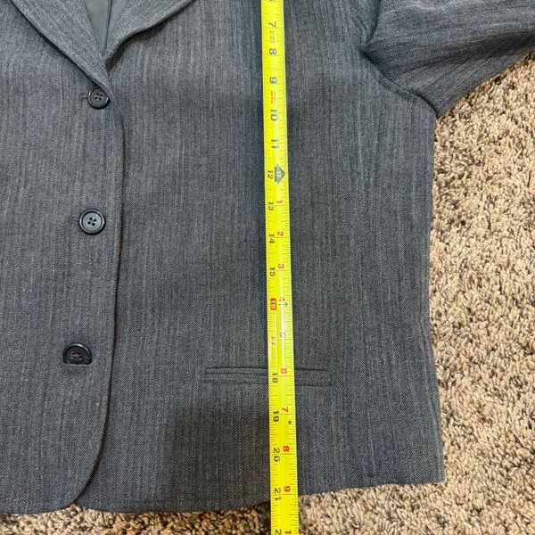 Ralph Lauren LRL Wool Blend 3 Button Blazer‎ Jacket Women's Sz 14 Gray Academia - Image 8