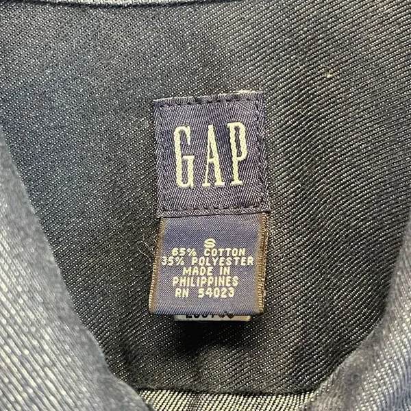 GAP‎ Jean Jacket Women's Small Indigo Denim Cotton Button Front Dark Wash Blue - Image 5