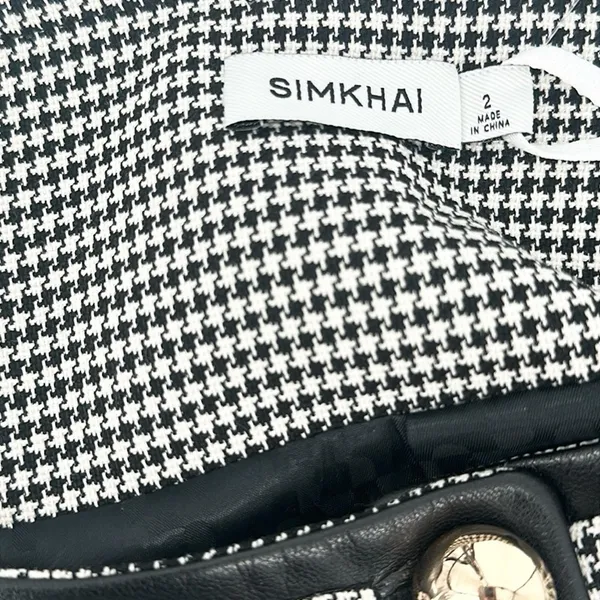 Simkhai Cressida Sleeveless Button Down Top Black White Check Size 2 NWT - Image 10