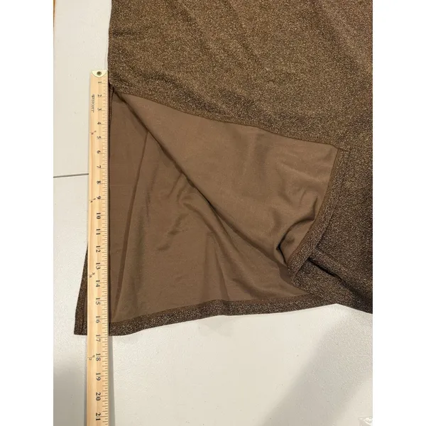 NEW H&M Dress XL Brown/Bronze 90s Friends Shimmer Stretch Minimal Whimsigoth - Image 6