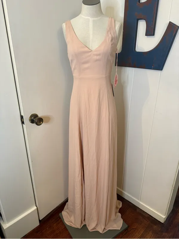 Show Me Your MuMu Dusty Blush V-Neck Maxi Dress Size XS - Image 3