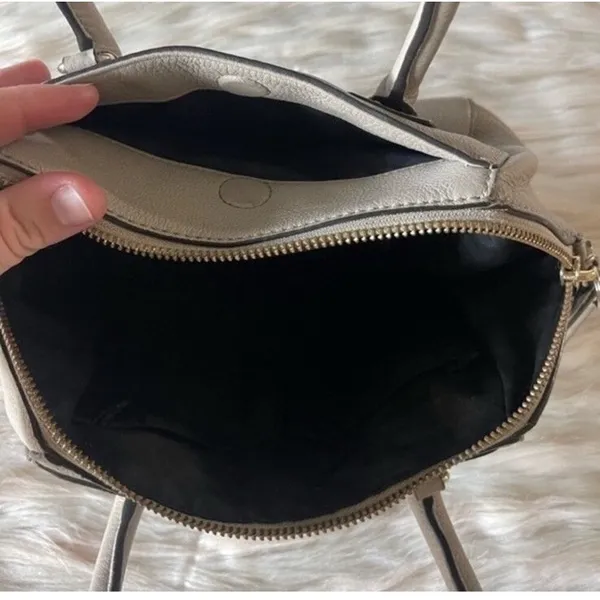 Rebecca‎ Minkoff Gray Pebbled Genuine Leather Satchel Handbag Silver Hardware - Image 4