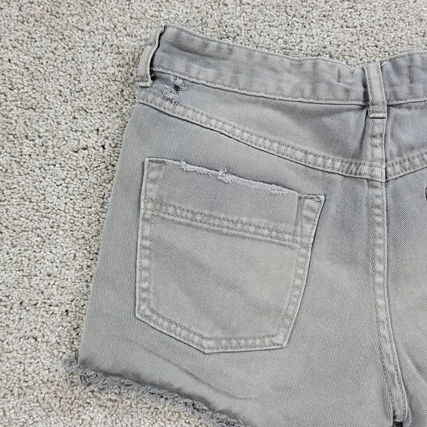Free People Womens Cut Off Jean Shorts 26 Blue Distressed‎ Denim Button Fly - Image 8