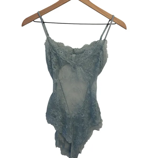 Skims Skims Ultra Fine Lace Teddy in Denim Small New without tags - Image 7