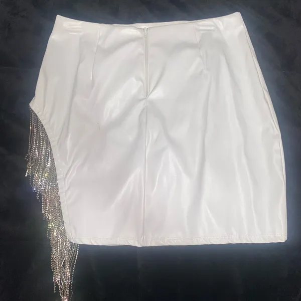 Windsor White Mini Skirt with Fringe - Image 8