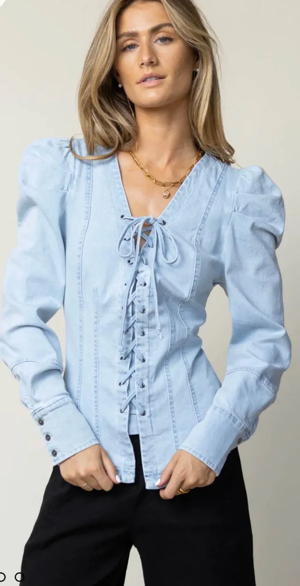 Bohme Denim Blouse - NWT - Image 2