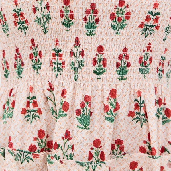 Hill House Ribbon Charlotte Nap Mini Dress in Block Print Poppy - Image 5