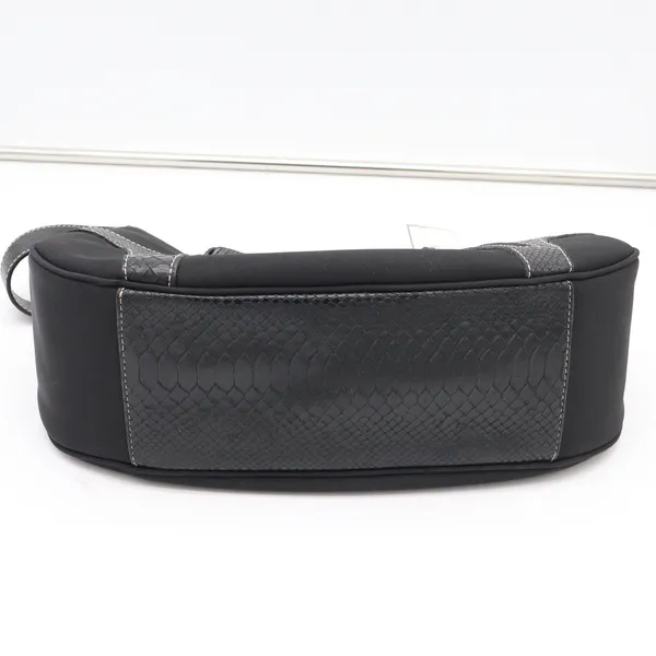 Sag Harbor Shoulder Bag Womens OS Hobo Black Snakeskin Trim Y2K NEW - Image 9