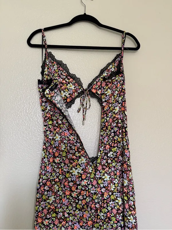 AFRM Olivier Lace Cutout Floral Maxi Dress M Y2K Romantic $138 - Image 10