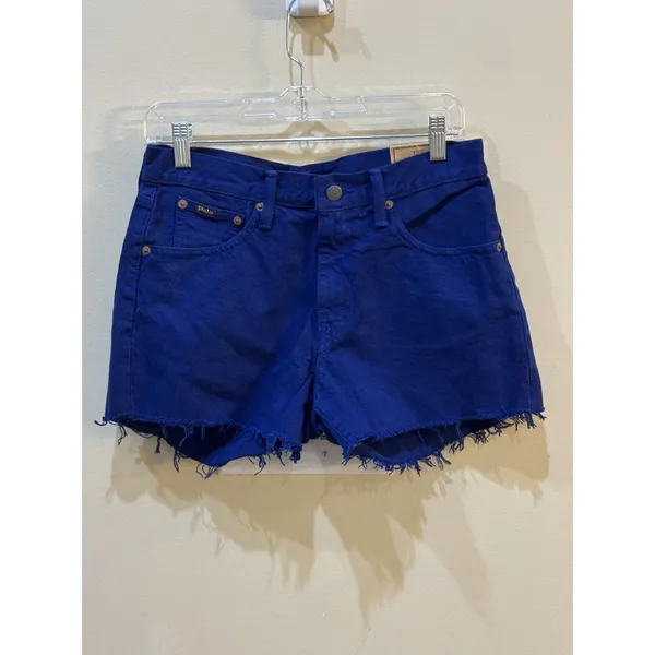 Polo Ralph Lauren Royal Blue‎ The Crosby Relaxed Denim Short Size 27 Cutoff - Image 2