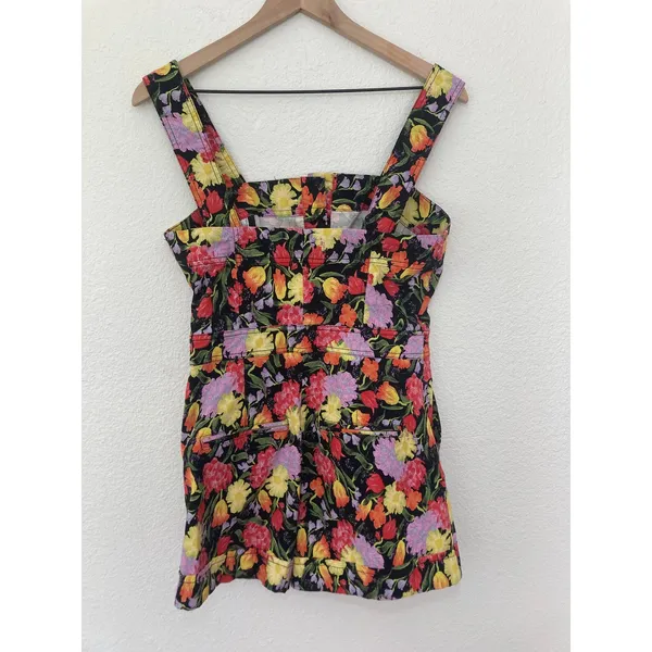 Anthropologie Yukiko Noritake Maeve Portside Button Colorful Floral Romper 8 - Image 12