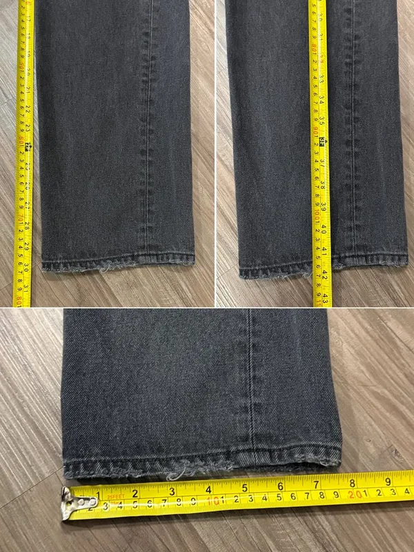 GRLFRND Mica High Rise Straight Jeans 28 Lights Off Distressed Black $248 - Image 8
