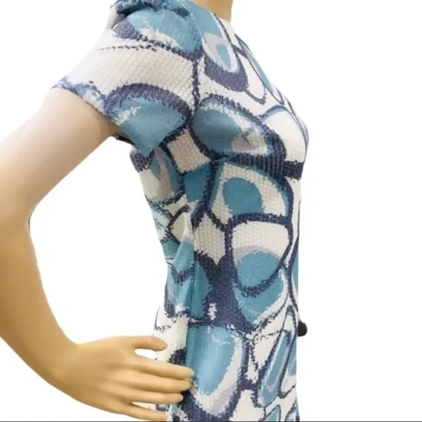 Muse All Dress‎ Circles Sequin Print Blue Gray White Size 8 Women Dress C26 - Image 3