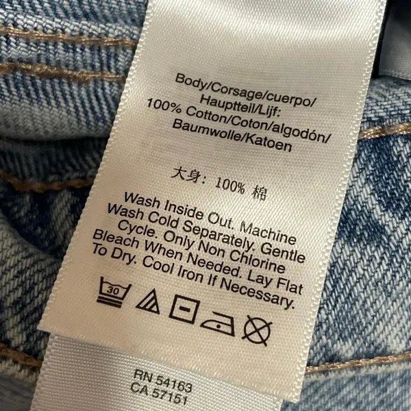 DKNY Women's Blue Light Wash Rhinestone High Rise Wide Leg Baggy Denim Jeans 28 - Image 5
