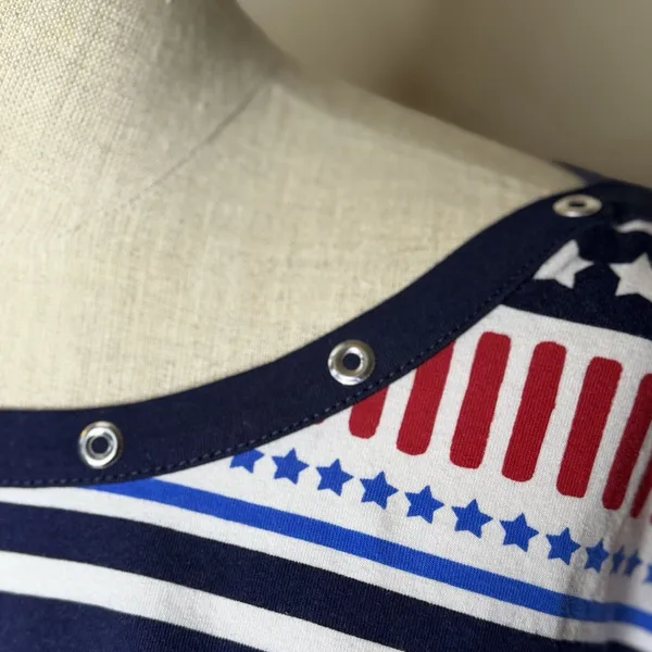 Alfred Dunner Patriotic Americana Top XL Red White Blue Nautical 4th Of July GUC - Image 10