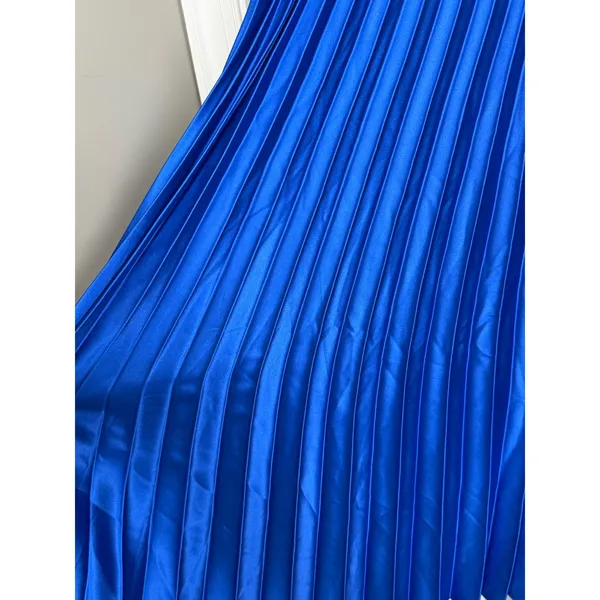 AREA Stars Cobalt Pleated Midi Skirt Size L NWT Feminine‎ Romantic Parisian - Image 5