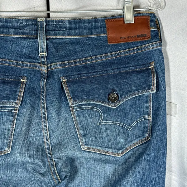 Big Star Remy Boot Jean Womens 32x32 Blue Lo Rise Denim Y2K Flare Western Casual - Image 5