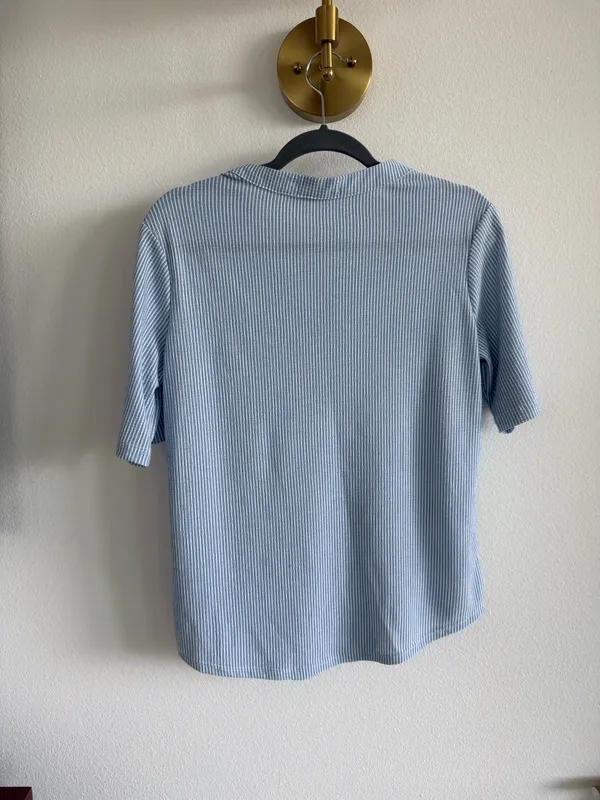 Blue Striped Button Shirt Size M - Image 3
