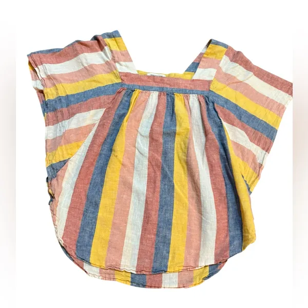 Beachlunchlounge Striped Multicolor Blouse Linen Blend Desert Vibes Sz S‎ - Image 4