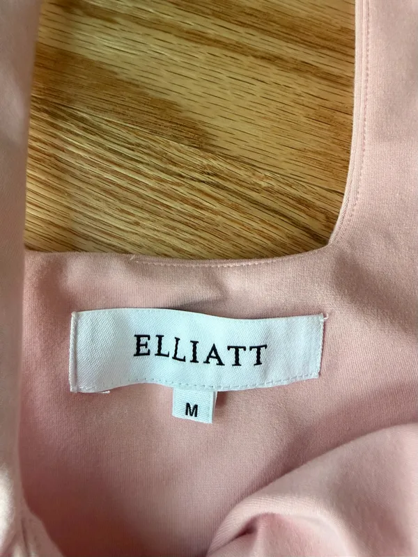 ELLIATT Pink Bow Mini Dress Size Medium Square Neck Party Dress - Image 4