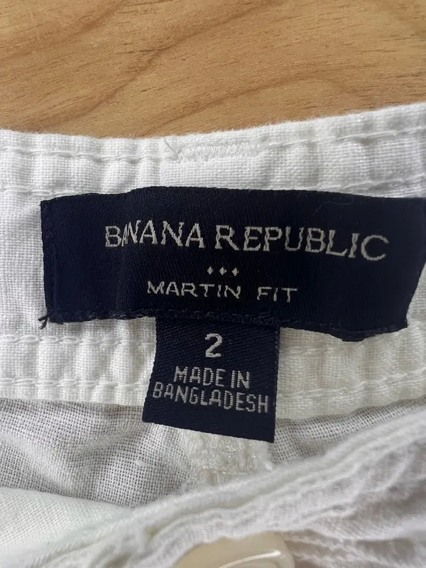 Banana Republic White Linen Blend Cargo Cropped Pants NWOT - Image 4