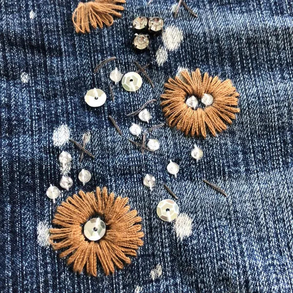 Bejeweled Denim Skirt Blue - Image 4