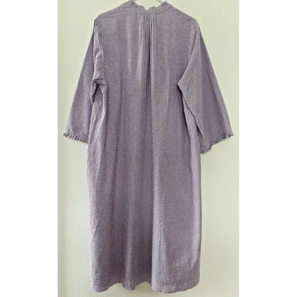 Rungolee Jacqueline‎ Dress Womens XL Purple Gingham Midi Ruffle Cottagecore NWT - Image 2