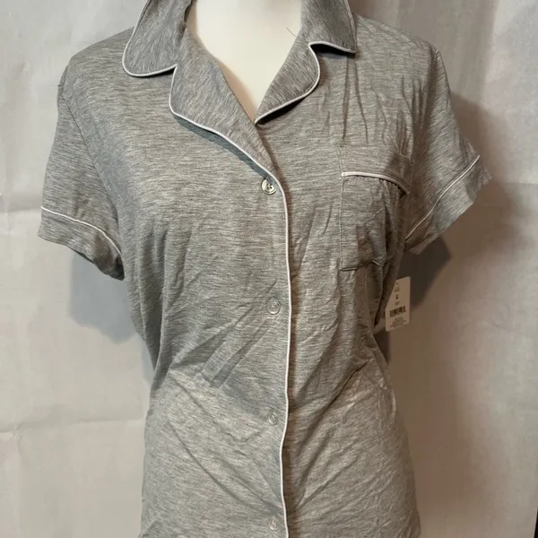 LOFT Gray Short Sleeve Pajama Top - Image 2