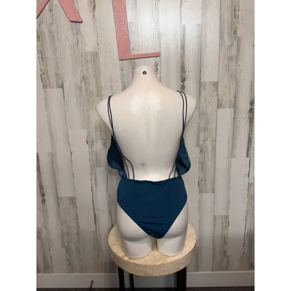 Curve teal satin bodysuit (size 0XL) - Image 4