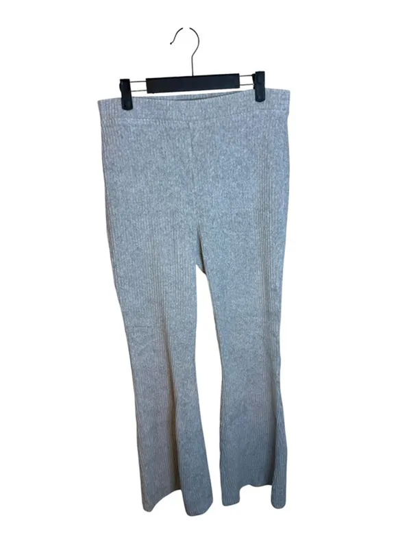Aerie Gray Groove On Ribbed Velour Flare Sweatpants - Image 2