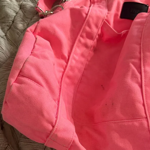 PINK Victoria's Secret Neon Pink Canvas Duffle Bag - Image 9