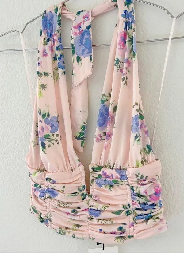 ZARA NWT •  Floral Halter Top - Image 5