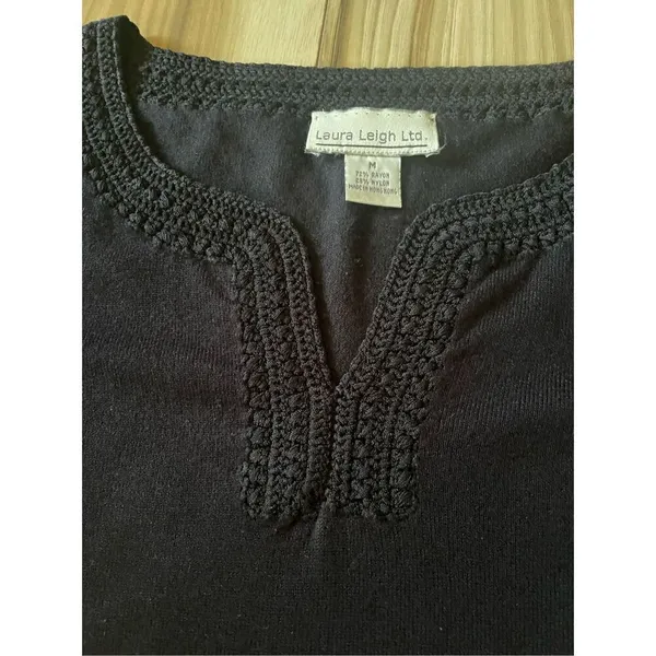 Laura Leigh Vintage Crotchet Black Women’s Top - Image 5