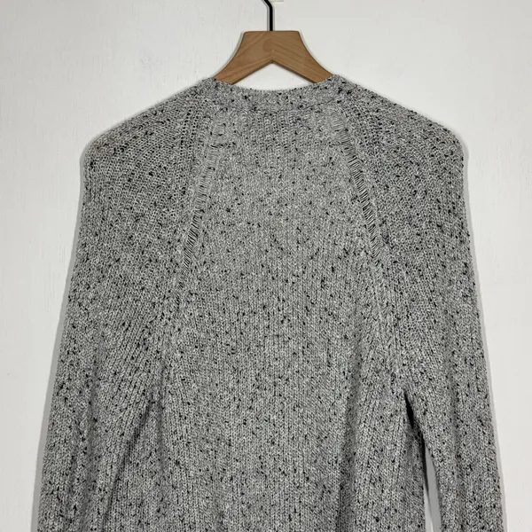 American Eagle Knit Cardigan Sweater Size L Gray Open Front Knit Cozy Comfort - Image 5