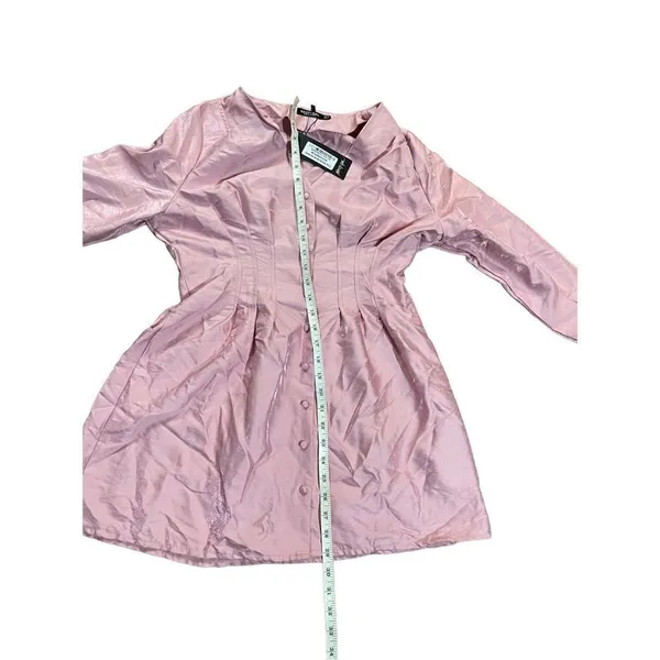 Nasty Gal Shimmer over‎ here mini shirt Pink dress sz 10 - Image 9
