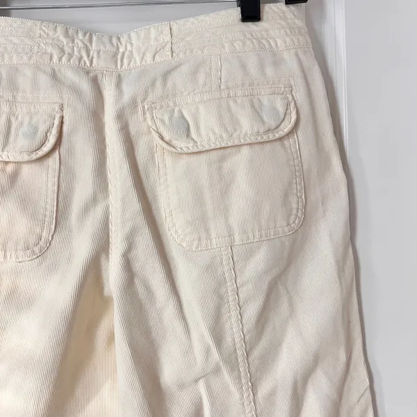 White House Black Market Ivory Cotton Corduroy Cropped Pants Women’s Size 6‎ - Image 6