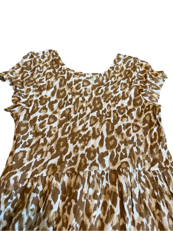 Soft Surroundings Kara Animal Print Maxi Dress Flowy Tiered Neutral Size XS - Image 9