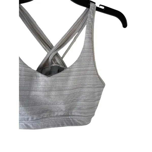 Athleta Women's Size M‎ Jacquard Transcendence Bra Slate Grey - Image 6