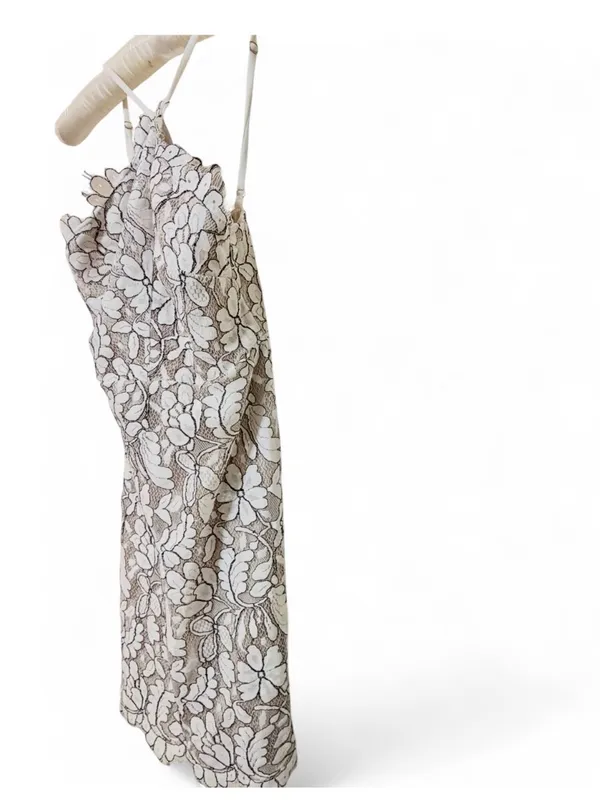 Lulus Women’s Delicate Darling Beige and Ivory Lace Bodycon Mini Dress Size XS - Image 10