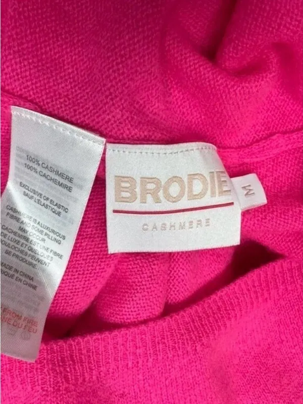 Brodie Cashmere Rosa Reversible Cashmere Sweater Diva Pink Women’s Medium - Image 5