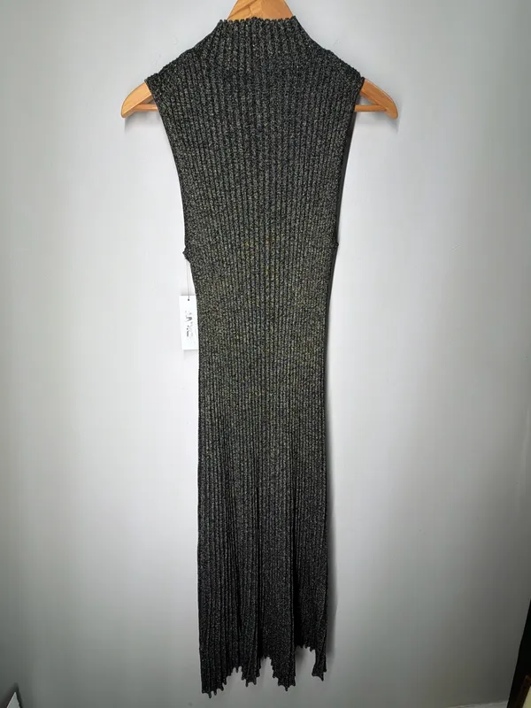 NEW DKNY Metallic Rib‎ Knit Maxi Dress Gala Party Autumn Wedding Guest Dress - Image 7